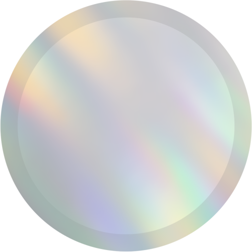 A circle with an iridescent pattern. It has an outline that is slightly darker than the rest of it